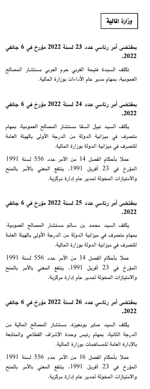 صدر بالرائد الرسمي.. عدد من التكليف بمهمات في وزارة المالية